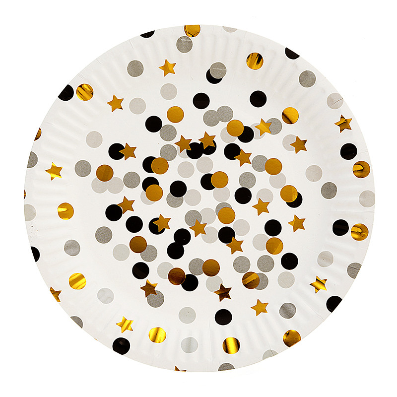 10 bucăți/lot 7 inch folie de aur cu puncte pentru ziua de naștere, pentru nunta, pentru decorare, farfurii de hârtie de unică folosință, favoruri pentru baby shower.