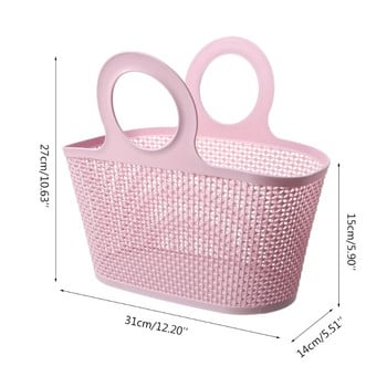Q9QF Пластмасова преносима кошница за баня Шампоан Кошница за съхранение на различни предмети Издълбайте Организирайте