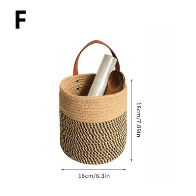 JAUNS virtuves glabāšanas grozs ar rokturi, ar rokām austi piekaramie grozi pie sienas, pīti augu puķu podi, mājas dārza dekori