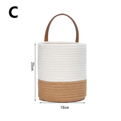 JAUNS virtuves glabāšanas grozs ar rokturi, ar rokām austi piekaramie grozi pie sienas, pīti augu puķu podi, mājas dārza dekori