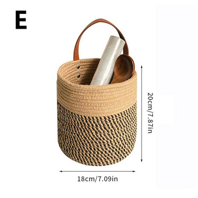 JAUNS virtuves glabāšanas grozs ar rokturi, ar rokām austi piekaramie grozi pie sienas, pīti augu puķu podi, mājas dārza dekori