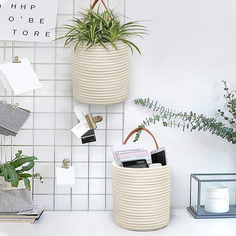 JAUNS virtuves glabāšanas grozs ar rokturi, ar rokām austi piekaramie grozi pie sienas, pīti augu puķu podi, mājas dārza dekori