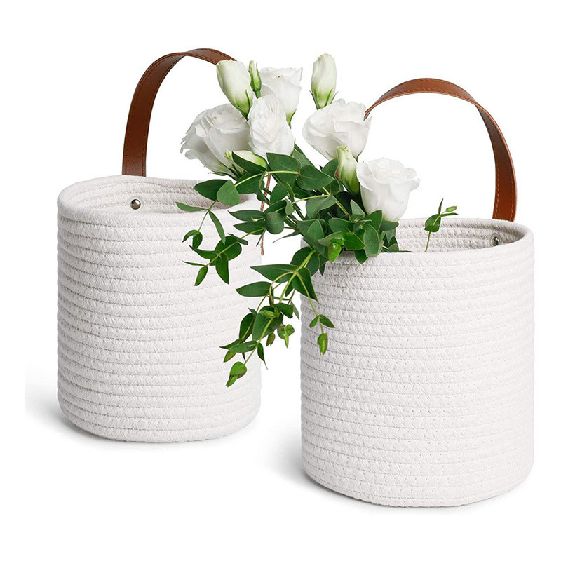 JAUNS virtuves glabāšanas grozs ar rokturi, ar rokām austi piekaramie grozi pie sienas, pīti augu puķu podi, mājas dārza dekori