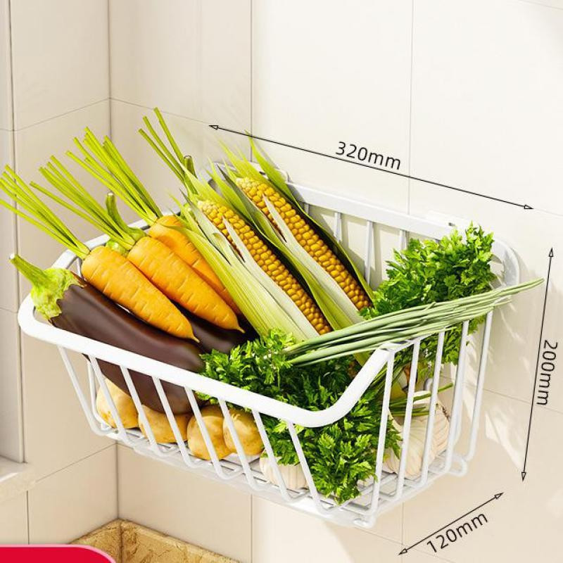 Nerūdijančio plieno daržovių vaisių laikymo krepšelis virtuvės laikiklis Metalinė vielinė kriauklės kanalizacija Bulvių svogūnai Pakabinama lentyna prie sienos