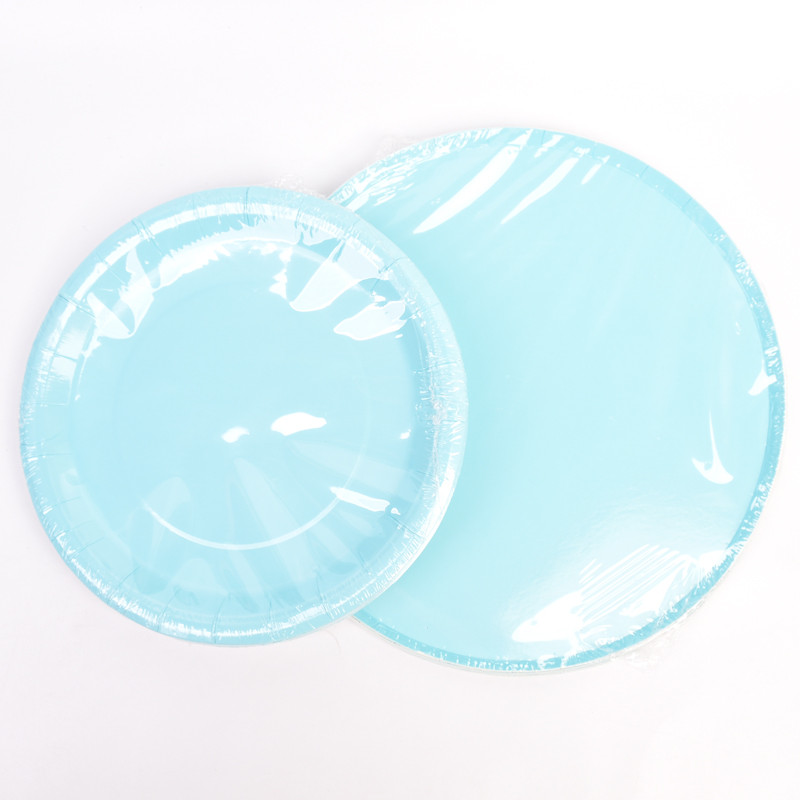 8 tk pastelltaldrikud Macaron Rainbow 1. sünnipäevapeo kaunistus lauanõud Sinine roosa Baby Shower ristimispaberist ühekordne taldrik