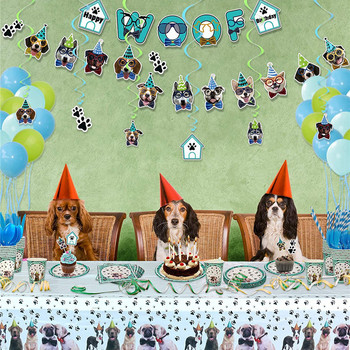 The New Pet Dog Theme Party Party Χάρτινα κύπελλα Χάρτινα πιάτα Pull Flag Γενέθλια Συμπόσιο Επιτραπέζιο Στολίδι Τραπεζομάντιλο Παιδική Ημέρα 358