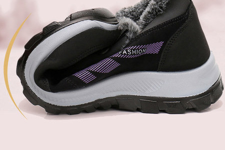 Adidași de iarnă de damă cu inscripție și talpă aspră