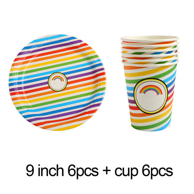 Μπομπονιέρες για πάρτι Cloud Rainbow Παιδικά χάρτινα πιάτα γενεθλίων Κύπελλο καρτούν Επιδόρπιο Πιάτο τούρτας Γάμος Προμήθειες γιορτής