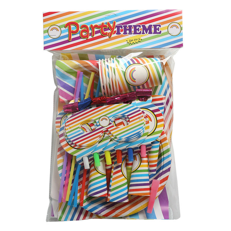 Μπομπονιέρες για πάρτι Cloud Rainbow Παιδικά χάρτινα πιάτα γενεθλίων Κύπελλο καρτούν Επιδόρπιο Πιάτο τούρτας Γάμος Προμήθειες γιορτής