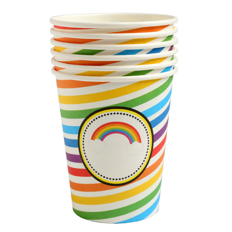 Μπομπονιέρες για πάρτι Cloud Rainbow Παιδικά χάρτινα πιάτα γενεθλίων Κύπελλο καρτούν Επιδόρπιο Πιάτο τούρτας Γάμος Προμήθειες γιορτής