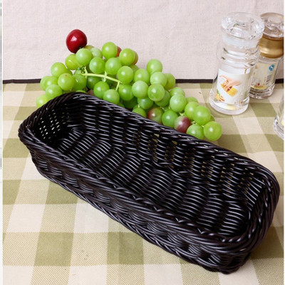 Kvadratna košara za kruh od ratana, voće, hrana, vilica, žlica, nož, držač košare za pohranu za restoran, dekoracija svadbenog stola 3 veličine