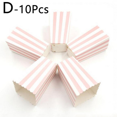 10 tk Roosa triibuline lainetäpp paber popkorni karbid kott Sünnipäeva popkorni kommid Sanck lemmikkotid Filmipeo lauanõud