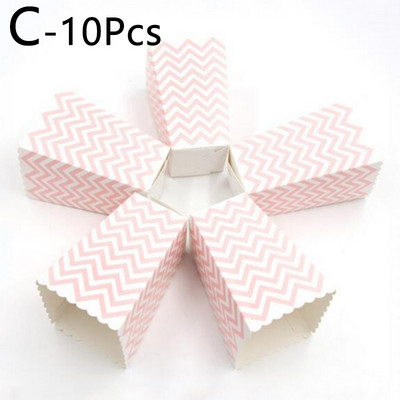 10 tk Roosa triibuline lainetäpp paber popkorni karbid kott Sünnipäeva popkorni kommid Sanck lemmikkotid Filmipeo lauanõud