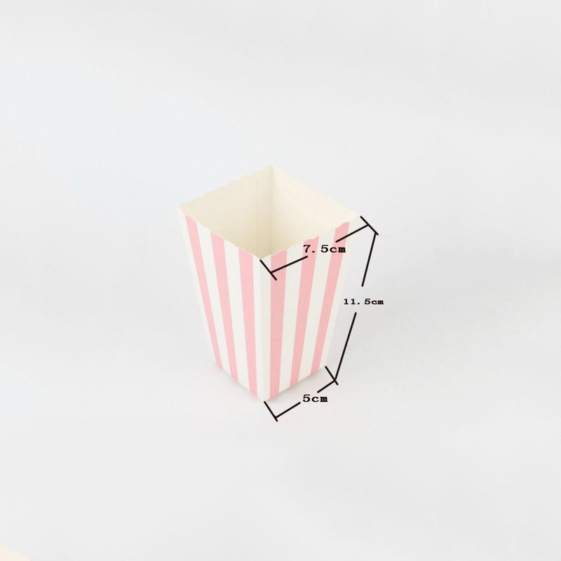 10 tk Roosa triibuline lainetäpp paber popkorni karbid kott Sünnipäeva popkorni kommid Sanck lemmikkotid Filmipeo lauanõud