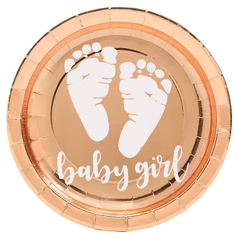 Jednokratno posuđe za djevojčice od 8 komada. Čaša za tanjure za papirnate salvete za djevojčice. Dječja djevojčica. Dekoracija za sretan rođendan. Dječja oprema za krštenje.