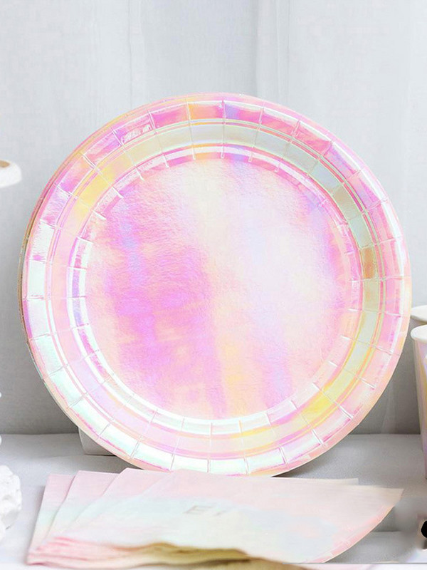 Partide în formă de lebădă Curcubeu Veselă de unică folosință Cești de hârtie Farfurie Paie Favoruri pentru petrecerea de naștere Baby Shower Decorat Rechizite pentru petrecere