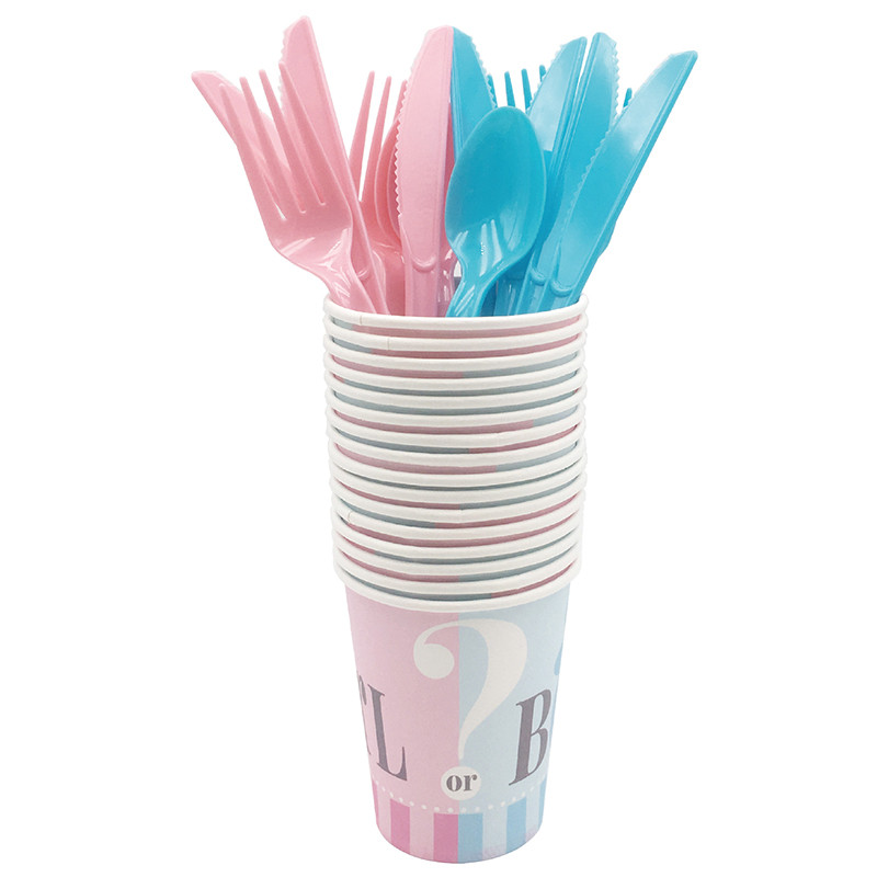 Pribor za jelo za jednokratnu upotrebu Desert Roza Plava Žlica Vilica Nož Pribor za jelo s dugom drškom Božićna rođendanska zabava Pribor za vjenčanje