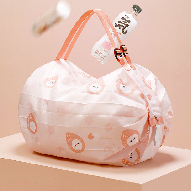 Geantă de cumpărături pliabilă Geantă de pânză de călătorie, portabilă, de mare capacitate, cu flori de mari dimensiuni.