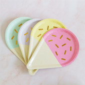 Papirnati tanjuri Sladoled Ružičasta Mint Zelena Folija Prugasta Tanjur za krštenje Party Shower Rođendan Otkrivanje spola Oprema za zabavu