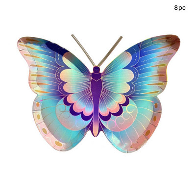 Leptir u boji Papirnati tanjur Pipke od rafije Jednokratno posuđe Tanjur u obliku leptira Tema Djevojka Sretan rođendan Dekoracija