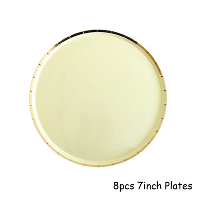 Set de veselă de unică folosință, galben auriu, farfurii de hârtie pentru petrecere, șervețele, paie pentru ceașcă, petrecere de naștere, decorațiuni de nuntă, accesorii pentru petreceri de Crăciun