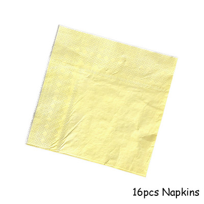 Set de veselă de unică folosință, galben auriu, farfurii de hârtie pentru petrecere, șervețele, paie pentru ceașcă, petrecere de naștere, decorațiuni de nuntă, accesorii pentru petreceri de Crăciun