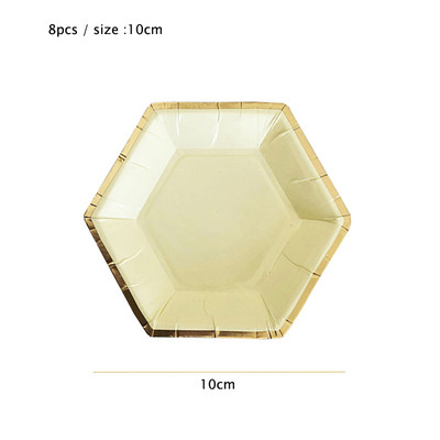 Set de veselă de unică folosință, galben auriu, farfurii de hârtie pentru petrecere, șervețele, paie pentru ceașcă, petrecere de naștere, decorațiuni de nuntă, accesorii pentru petreceri de Crăciun