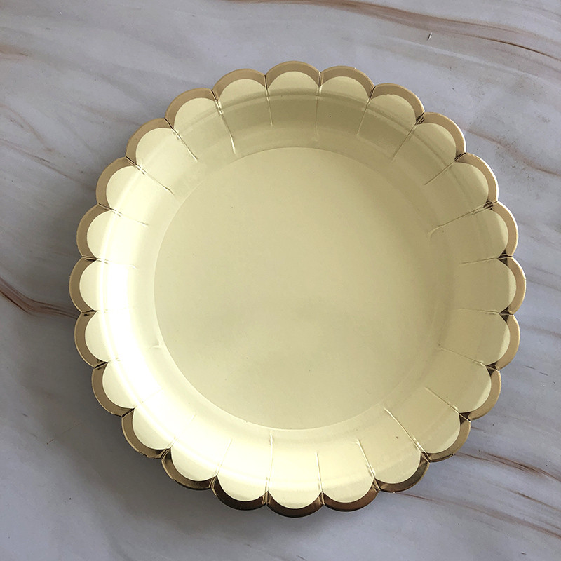 Set de veselă de unică folosință, galben auriu, farfurii de hârtie pentru petrecere, șervețele, paie pentru ceașcă, petrecere de naștere, decorațiuni de nuntă, accesorii pentru petreceri de Crăciun