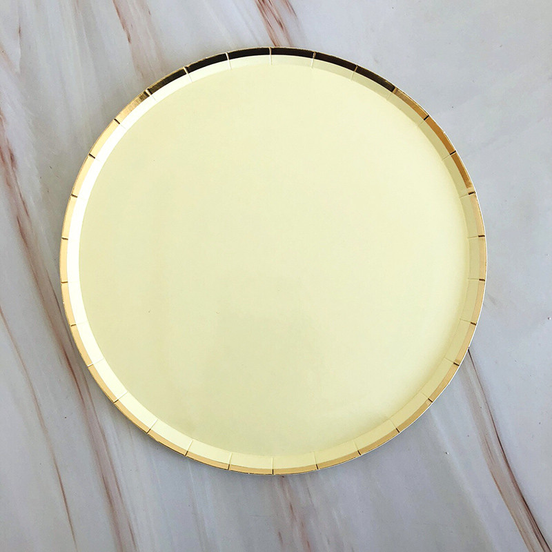 Set de veselă de unică folosință, galben auriu, farfurii de hârtie pentru petrecere, șervețele, paie pentru ceașcă, petrecere de naștere, decorațiuni de nuntă, accesorii pentru petreceri de Crăciun