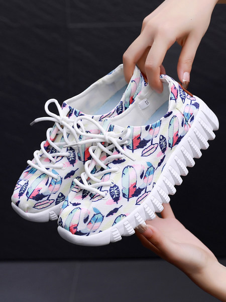 Tenisi casual dama imprimati cu talpa inalta