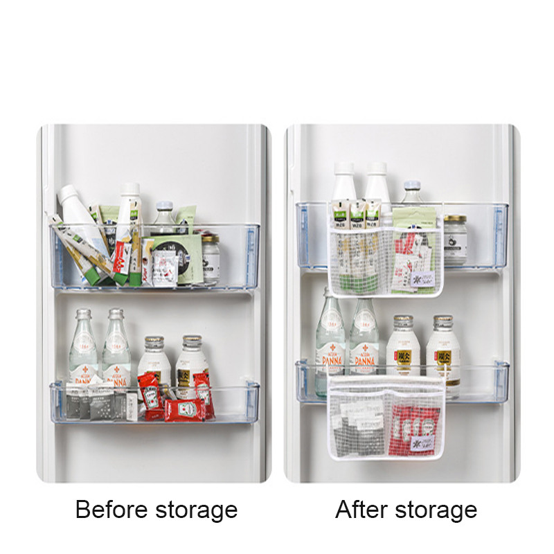 Creative Κουζίνα Ψυγείο Κρεμαστό Διχτυωτό Τσάντα Αποθήκευσης Ταξινόμηση Οικιακής Χρήσης Τσάντα Αποθήκευσης Δύο Διαμερισμάτων