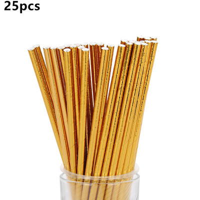 Χρυσά χάρτινα πιάτα μιας χρήσης Φλιτζάνια Ψάθινο χαρτοπετσέτες Σετ σερβίτσια για κέικ για ενήλικες παιδικά είδη πάρτι γενεθλίων Διακόσμηση με χρυσό θέμα