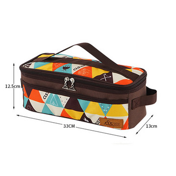 Многократна чанта за съхранение Чанта за прибори за барбекю на открито Пикник Къмпинг Посуда Нож Вилица Лъжица Чанта Организация гама кухня