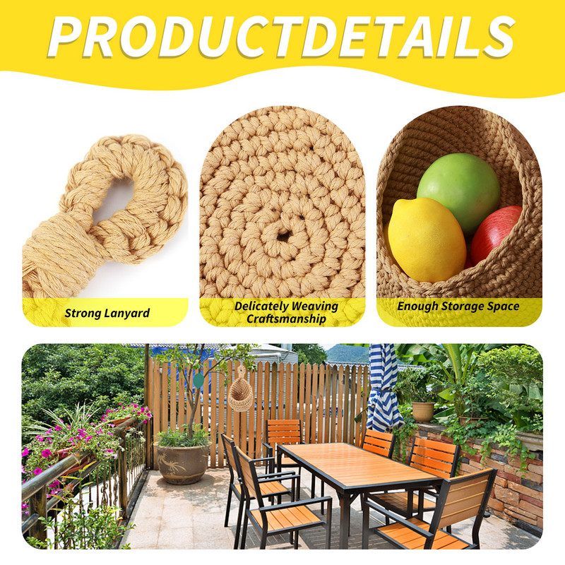 Zidna viseća košara za povrće i voće Pletena košara za voće Zidne žardinjere Zidni dekor za voće Držač lonca Kuhinjski organizator