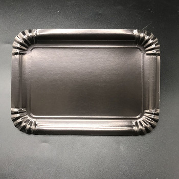 10 τμχ/παρτίδα μαύρα ορθογώνια χάρτινα πιάτα μονόχρωμα πιάτα μιας χρήσης μαύρο χρώμα διακοσμητικά πάρτι καθαρού χρώματος χάρτινα πιάτα