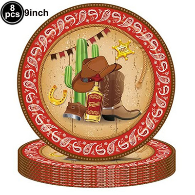 Western Cowboy Birthday Party Decors Racing Horse Papirnati tanjur Šalica Salveta Wild West Birthday Party Pribor za jednokratno posuđel