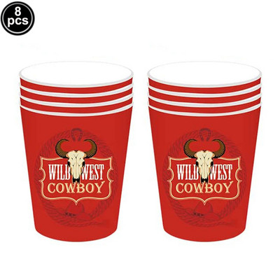 Western Cowboy Birthday Party Decors Racing Horse Papirnati tanjur Šalica Salveta Wild West Birthday Party Pribor za jednokratno posuđel