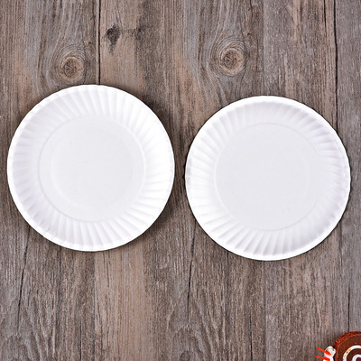 6 inčni jednokratni papirni tanjur za torte Bijeli papirni pladanj Zaštita okoliša za zabavu okrugli rođendanski kolač za roštilj pladanj Kuhinjsko posuđe