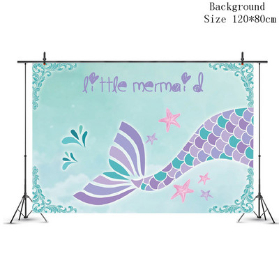 Potrepštine za zabavu Male sirene Rekviziti za fotografije Sirena Dekoracija Pokloni za rođendansku zabavu sirena Dekoracije za dječje rođendane ww02