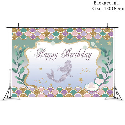 Potrepštine za zabavu Male sirene Rekviziti za fotografije Sirena Dekoracija Pokloni za rođendansku zabavu sirena Dekoracije za dječje rođendane ww02