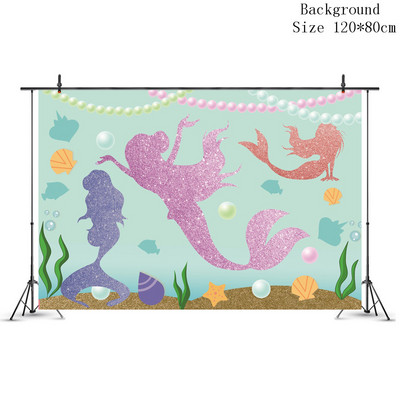 Potrepštine za zabavu Male sirene Rekviziti za fotografije Sirena Dekoracija Pokloni za rođendansku zabavu sirena Dekoracije za dječje rođendane ww02