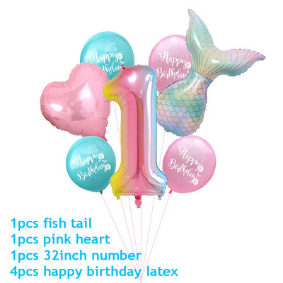 Potrepštine za zabavu Male sirene Rekviziti za fotografije Sirena Dekoracija Pokloni za rođendansku zabavu sirena Dekoracije za dječje rođendane ww02