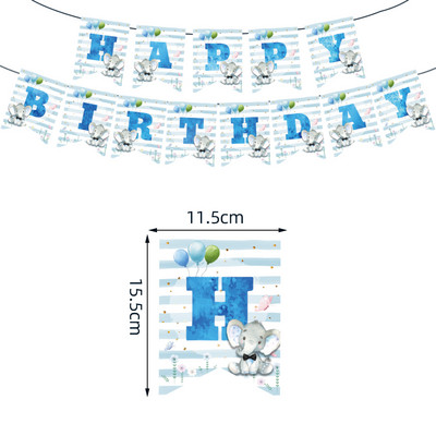 Jednokratno posuđe s motivom cvijeta plavog slona, papirnate čaše, salvete, set ukrasa za pozadinu za rođendane za dječake