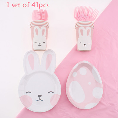 Gimtadienio vakarėlio indai triušiams