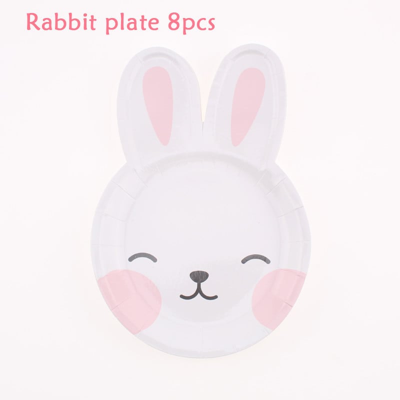 Gimtadienio vakarėlio indai triušiams