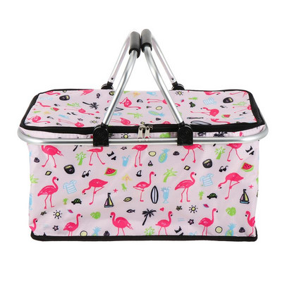 Coș de prânz cu capacitate mare de 30 l, geantă de picnic, pliabilă, izolată.