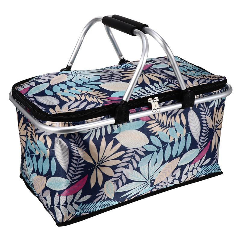 Coș de prânz cu capacitate mare de 30 l, geantă de picnic, pliabilă, izolată.