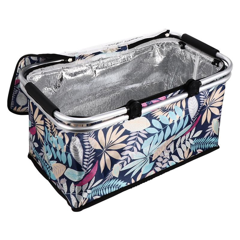 Coș de prânz cu capacitate mare de 30 l, geantă de picnic, pliabilă, izolată.