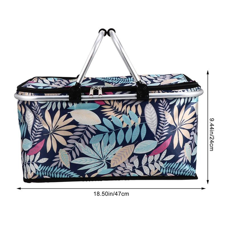 Coș de prânz cu capacitate mare de 30 l, geantă de picnic, pliabilă, izolată.