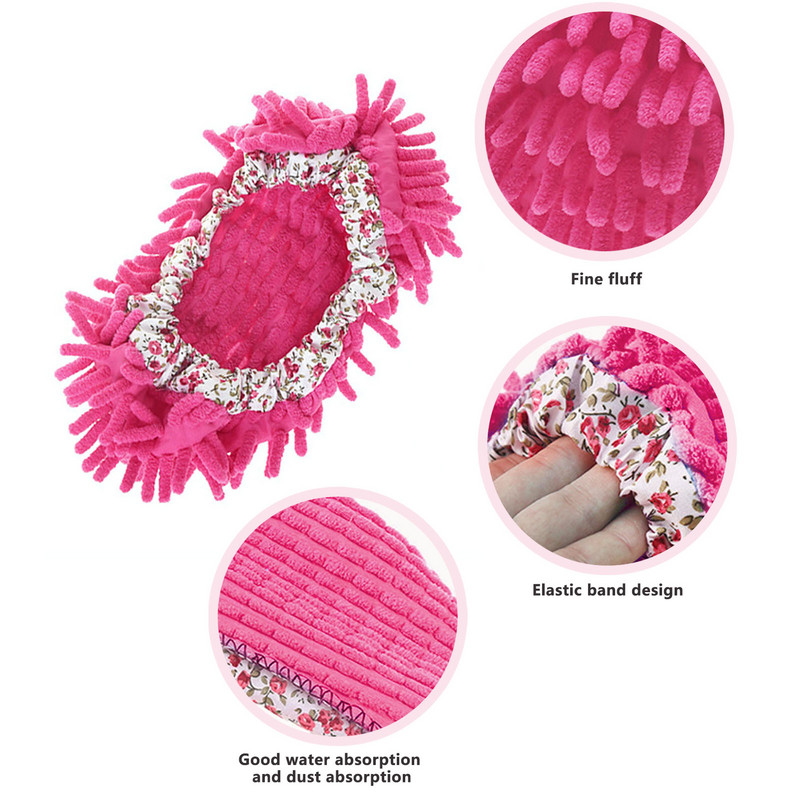 Šluostės šlepetės Batų užvalkalas Daugkartinis mikropluošto grindų valymo įrankis namams Biurui Vonios Virtuvei Plaunamas šenilinis